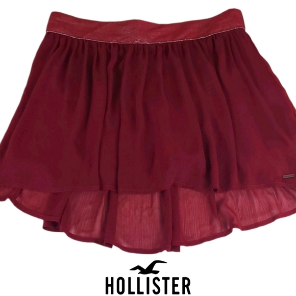 Hollister Dresses & Skirts - Hollister NEW Burgundy Red A-Line Skirt, M